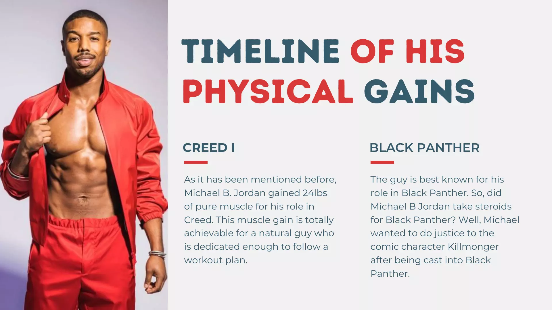 Did Michael B Jordan Take Steroids for Black Panther
